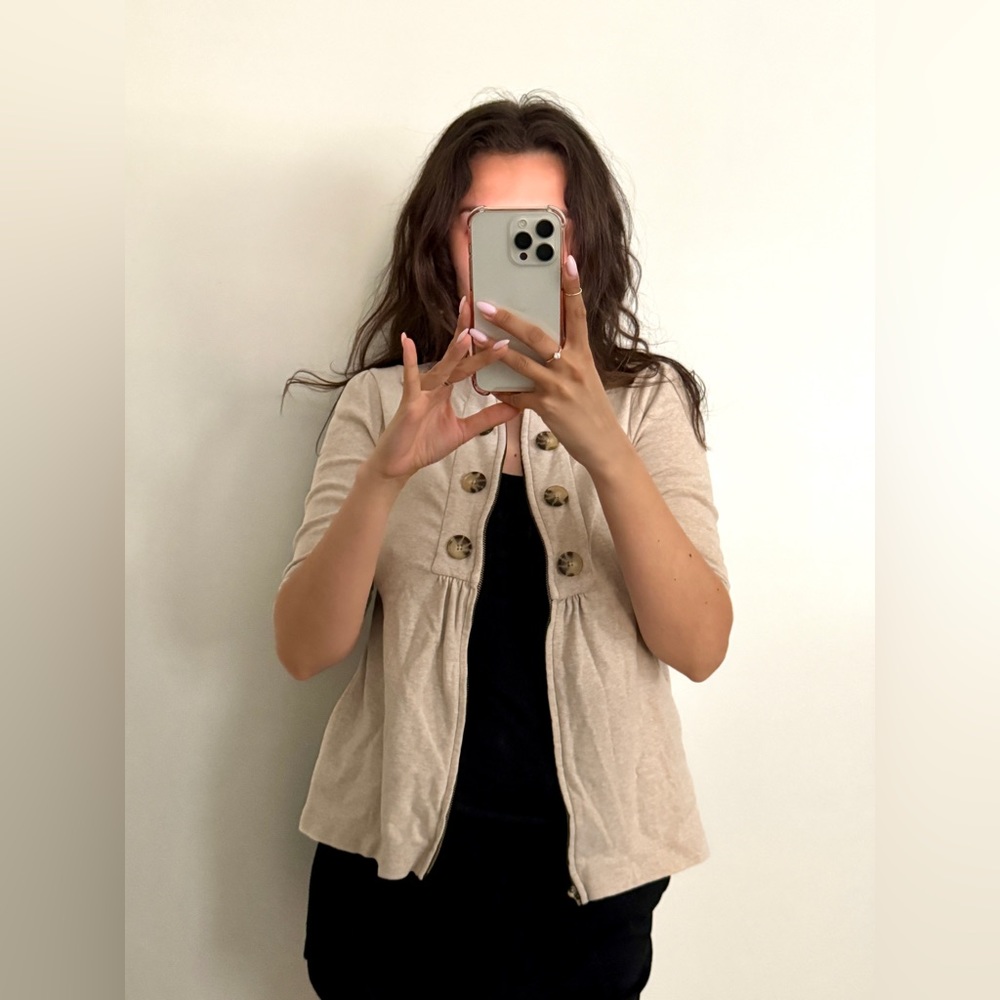 Banana Republic Zipping sweater 3/4 sleeves